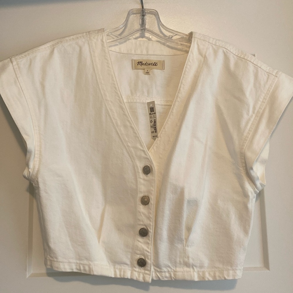Madewell button down crop top